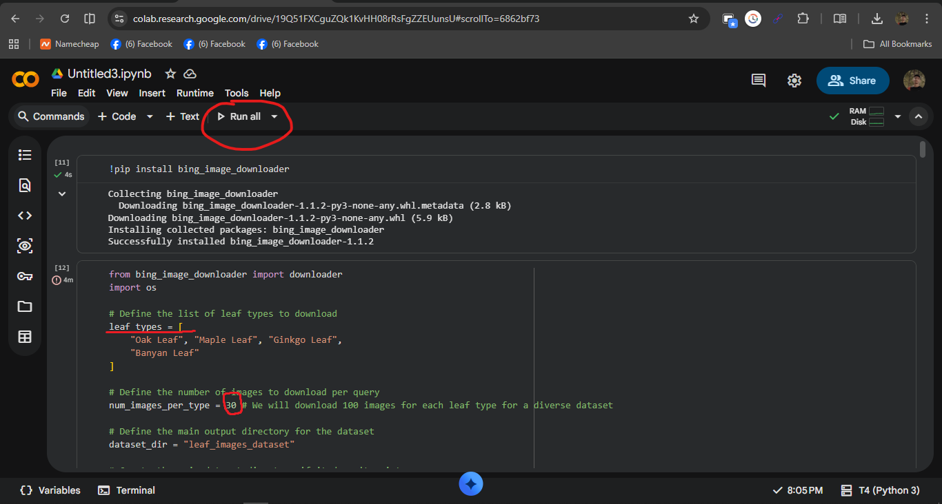 Running and installing libraries in Google Colab using Run All